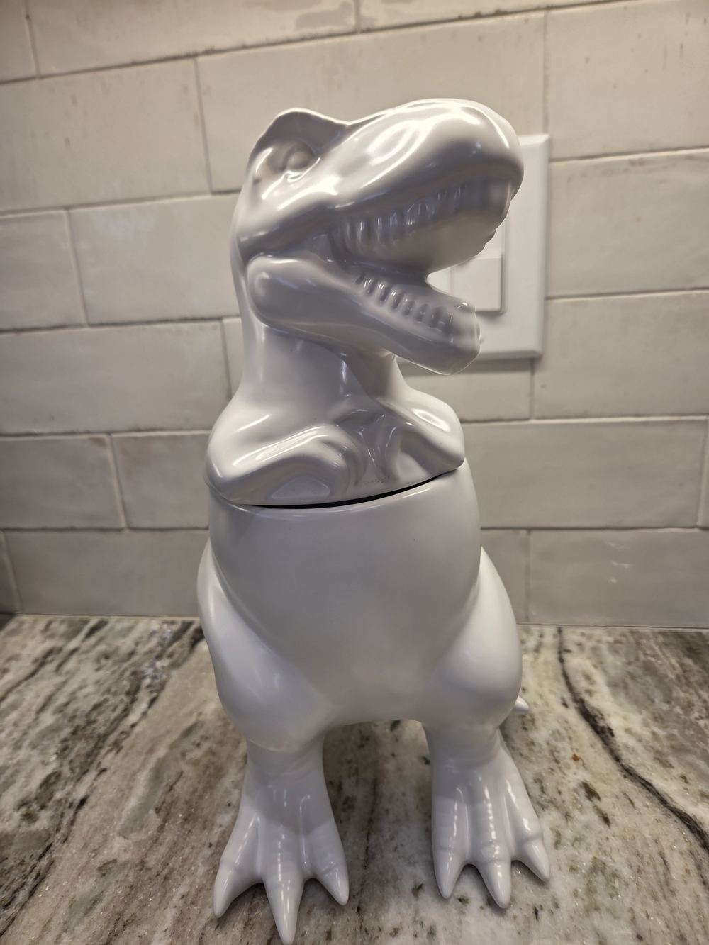 Target Threshold T Rex Ceramic Dinosaur Cookie Jar Treat Canister Stoneware.